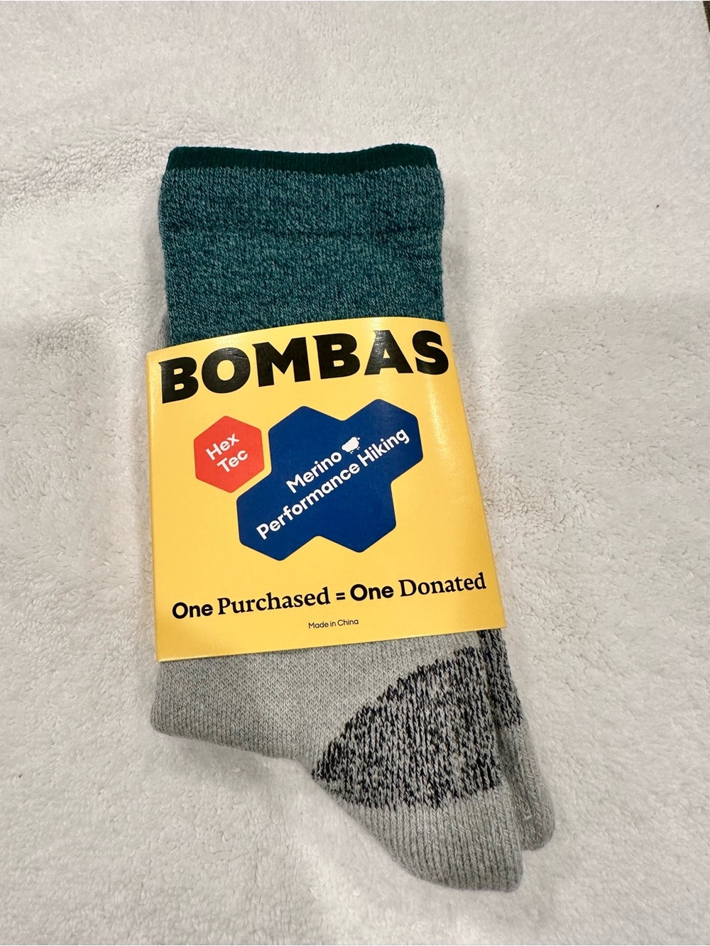 Bombas Women’s Merino Performance Hiking Socks - Teal & Light Gray